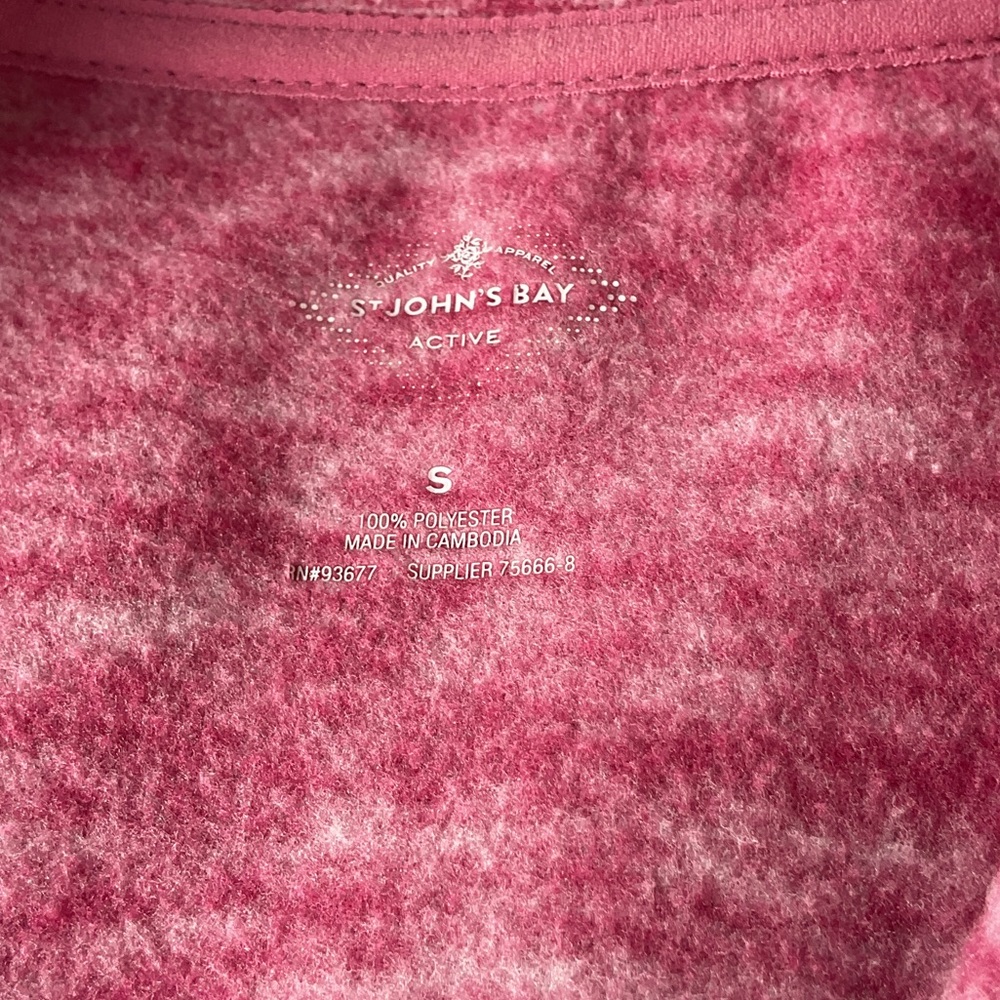 st john's bay Vest Jacket Pink Fleece Active Preppy Athleisure Outdoor consign S - Picture 4 of 6